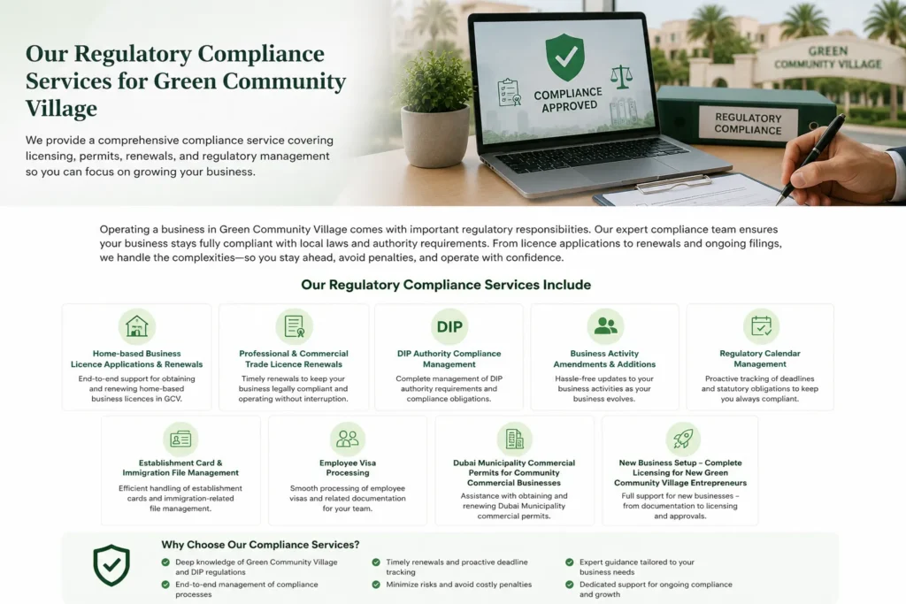 Our Regulatory Compliance Services for Green Community Village
